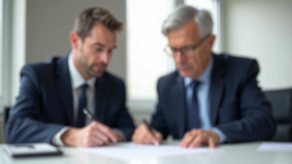 Muž a žena podepisují právní smlouvu u stolu, formální darování majetku