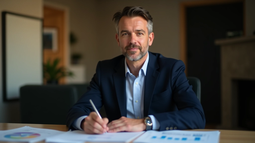 Daňový poradce v kanceláři s grafy a finančními dokumenty týkajícími se daní z darů