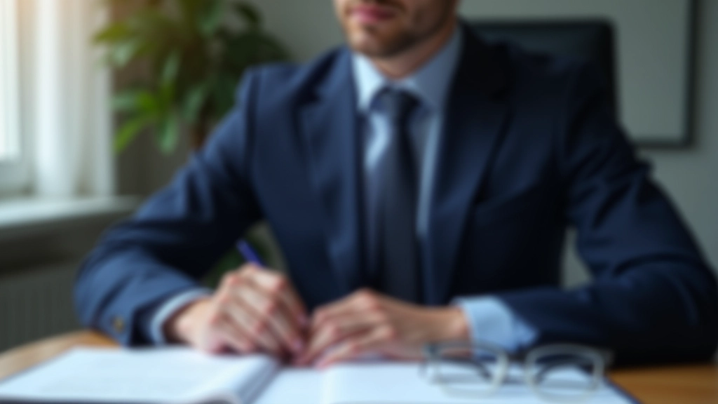 Stůl v právnické kanceláři s papíry, brýlemi a pérem, příprava na psaní právního dokumentu